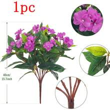 1/2/4株仿真天竺葵灌木 - 逼真的粉色花朵搭配绿色叶子，适合室内外装饰，非常适合花园、门廊、露台、窗台花箱和悬挂式花盆，无需维护的仿真户外花卉灌木 - 彩色 - 查看 26
