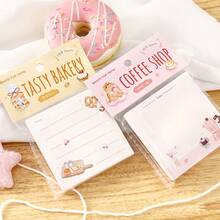 100 Sheets Plant-Themed Self-Healing Checklist Memo Pad, Non-Sticky Notes, Hand-Drawn Illustrations, Brick-Shaped, Suitable For Journaling, Writing, Stationery, Back To School Essential - Multicolor - View 2