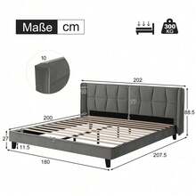 Bed Bases & Foundations - Gray + Velvet + 180cm*200cm - View 10