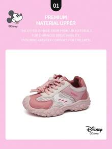 Disney 1 Pair  Collaboration Children's Sneakers, Suitable For Daily Wear, Festivals, Sports, Outdoor Activities, Comfortable, Non-Slip, Breathable (Boys' Sneakers, Boys' Skate Shoes, Children's Sneakers, Girls' Sneakers, Girls' Skate Shoes) - Pink - View 3