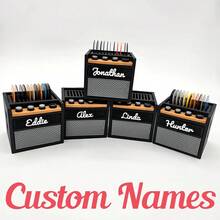 Customizable 3D Printed Guitar Amp Pick Holder With Drawer , Holds 11 Picks On Top + Extra Storage - Great Fathers Day Gift!,Guitar Pick Holder,Pick Organizer,Guitar Amp Decor,Musician Gift Idea,Personal Guitar Gift,Guitarist Gift,Music Lover Gift,Rock And Roll Gift,Band Gift Idea,Functional Decor,Guitar Pick Case,Guitar Pick,Fathers Day - Multicolor - View 1