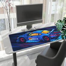 1 Alfombrilla de escritorio con estampado de coche de carreras de alta definición, alfombrilla multifuncional XXL para ratón, teclado y ratón de juego, alfombrilla de escritorio para oficina/PC gamer. Un gran regalo para familiares y amigos. - Tapete para ratón - Ver 2