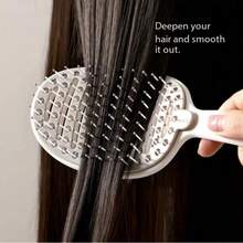 自清洁罗纹梳，高梳齿蓬松梳，防静电头皮按摩梳（女士专用），家用卷发梳 - A - 查看 1