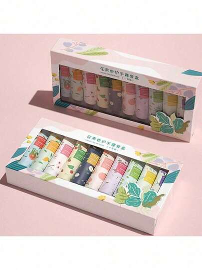10pcs Hand Cream Gifts Set,10 Pcs Flower Fragrance Hand Care Anti-Aging Anti-Chapping For Dry Hand And Foot, Winter Hydrating & Moisturing Mini Travel Size Hand Cream For Women Girls