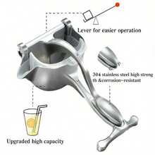 1 Unit Of Heavy-Duty Manual Juicer, With Quick Juicing Design - Suitable For Oranges, Lemons, Pomegranates - Easy To Clean Compact Model, No Need For Electricity - Ideal Choice For Home, Kitchen, Travel, Party - Durable Stainless Steel Construction, Ergonomic Handle, High-Quality Manufacturing, Fruit Juicer, Essential For Outdoor Adventures - 銀色 - 查看 7