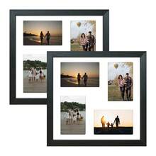 Kit 2 Quadros Porta Retrato Foto 10x15 Paspatur Branco 30x30 - Multi Fotos - Visão 10