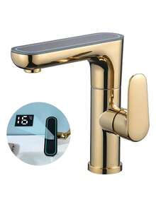 Torneira Misturador Monocomando Banheiro Inteligência Led 11 - Dourado - Brilhante - Dourado - Visão 1