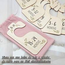 closet para ropa de madera7 Piezas Separador de Ropa Bebeorganizador de clóset de bebé Separadores de clóset para bebé Divisores de Tamaño para Armario de Bebé decoración para colgar en el hogar guardería organizadores - como en la foto - Ver 6