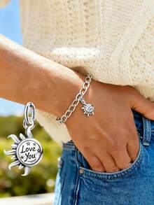 1pc Minimalist Unique 925 Sterling Silver Resin Heart Pendant, DIY Necklace, Delicate Jewelry Gift Suitable For Women And Men - Set 1 - View 6