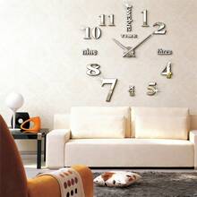 Reloj de pared grande de 16"/36"/47" de diseño moderno, reloj de cuarzo 3D/2D DIY, pegatina de espejo acrílico de moda, decoración del hogar para sala de estar, oficina, regalo - Multicolor - Ver 21