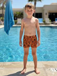 Lavin Basic Kids' Swim Trunks, UV Protection, Quick Dry, Sizes 4 To 16 - Fondo marrón - Ver 3