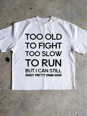 Men's T-Shirt, Classic Graphic T-Shirt, Soft And Comfortable T-Shirts For Men, Script Logo, 180g, 100% Cotton