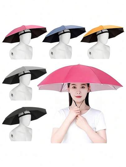 可折叠遮阳伞帽，钓鱼伞帽，适合户外防晒和钓鱼，春夏皆宜，适合作为伴娘礼物、海滩露营婚礼礼物、送给女士、男士、妈妈的礼物、家居装饰、返校季用品、邮轮旅行必备、旅行必备、度假必备、防晒防雨装备