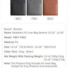 New Minimalist Leather Laptop Bag 3VNH - Grey - View 4