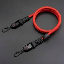 适用于佳能5D4 R50 R6 200D、尼康ZF/Z30、XS20 XT5、ZVE10/A7RM4微单相机的快拆式相机攀岩绳肩带，可调节肩带 - 紅色 - 查看 10