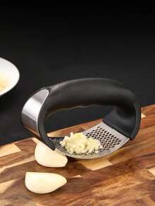 Prensa de ajo manual, pelador y triturador de ajo para el hogar, elaborador de pasta de ajo, utensilio de cocina - Negro - Ver 9