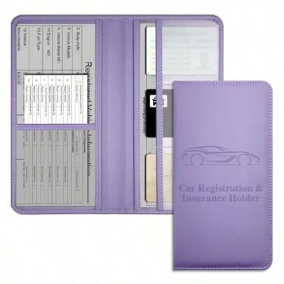 Vehicle Registration & Insurance Card Holder, Car Document Storage Box, Suitable For Women, Men, Teenagers,Storage Orangizer,Travel Essential