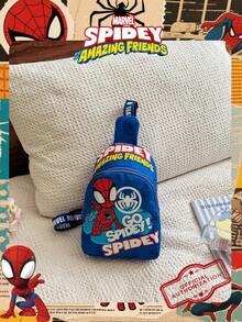 Marvel 1个官方授权图案斜挎包，男童休闲胸包，轻便可调节肩带胸包，卡通零钱包，适合男孩、年轻粉丝、学生，完美适用于日常上学、户外玩耍、主题公园游玩、假期旅行，方便携带零食。 - 彩色 - 查看 7