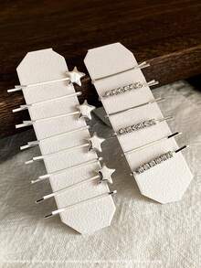 女士优雅水钻星星发夹，简约百搭水晶发夹，奢华小众发饰 - 彩色 - 查看 5