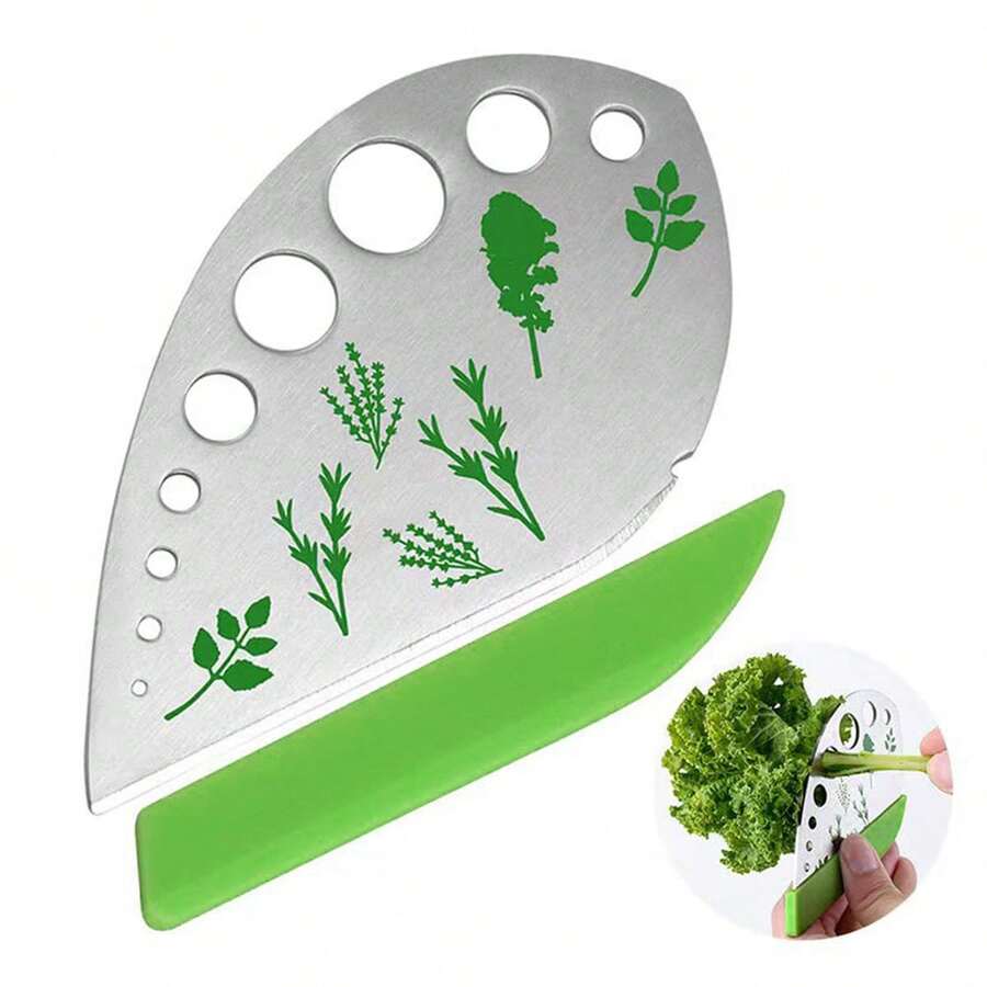 9-Hole Stainless Steel Herb Stripper, Multi-Function Kitchen Herb Cutter And Stripper Tool - Multicolor - View 1