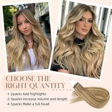 50pcs Micro Ring Hair Extensions, Mixed Gold S18/22 Straight, Micro Bead Connection, With Fishing Line, Real Hair, 50g, Invisible Micro Ring Hair Extensions - SP18/22 - View 10
