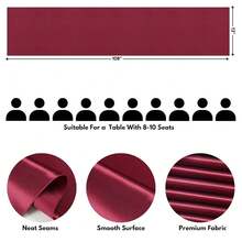 12 Pack Burgundy Satin Table Runner 12x108 Inches Long, Silk-Like Smooth Table Decor For Wedding Birthday Party - Burgundy - View 8