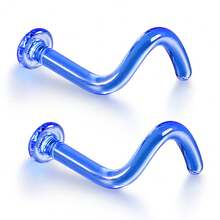 Giga 2PCS Glass Screwed Nose Rings Studs Retainer Holder Stretching Kits Flat Piercing Body Jewelry 16G 18G Hypoallergenic - 2101 - View 20