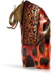 Oimzzr Arte de Hierro Tallado Elefante Escultura Animal de Metal artículos de decoración para el hogar artesanías - 1 - Ver 10