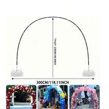 1 Set Balloon Arch Frame, Wedding Circular Arch Stand, Metal Wedding Arch, Venue Decor Props, Suitable For Floor Mounted Adjustable Balloon Arch, With Fillable Base Balloon Clips And Balloon Strips - Multicolor - View 2