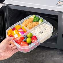 Caja de almuerzo rectangular de plástico portátil con asa, caja bento calentable en microondas, recipiente sellado a prueba de fugas para ensalada de frutas, recipiente de almuerzo con compartimentos de gran capacidad reutilizable, adecuado para que estudiantes y adultos lo usen en la escuela, la oficina, campamentos al aire libre, picnics, viajes, vuelta al colegio - Multicolor - Ver 8