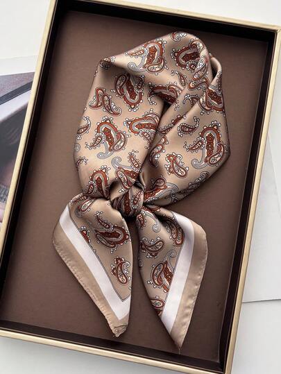 1pc Paisley Square Scarf Women Satin Bandana Print Scarves Head Band Fashion Lady Hair Shawl And Wrap Female Neckerchief Hijab