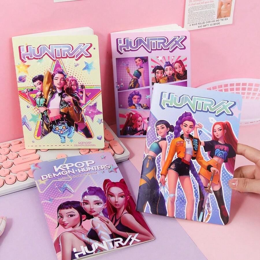 1pc A5 Witch Hunting Cartoon Lined Notebook, Random Style, Suitable For Students, Learning Rewards - Multicolor - View 1