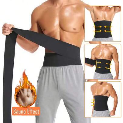 Cinturón deportivo ajustable unisex, entrenador de cintura elástico de compresión, cinturón de sudoración para hacer ejercicio para fitness, yoga, pérdida de peso, sauna, gimnasio