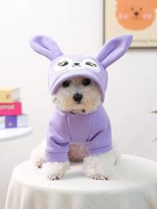 1pc Pet Clothes, Cute Rabbit Design Hoodie For Small Dogs & Cats, Easter Theme - Purple - Purple - View 2