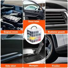 1240 piezas/Caja Remaches de plástico, piezas de plástico para parachoques de automóvil, guardabarros, maletero, etc., clips de instalación rápida, tornillos para tuercas industriales, borde empujable de rosca completa, uso multipropósito - Un remache - Ver 9