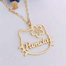 Customizable Name Cat Silhouette Pendant Necklace, Boho Style Adorable Animal Theme, Gender-Neutral Gift Jewelry – Perfect For Everyday And Party Wear - Multicolor - View 8
