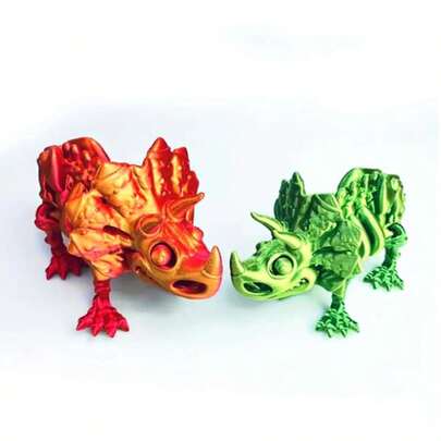 可活动的 3D 打印三角龙骨架模型 - 非常适合收藏，可爱的桌面装饰，是送给青少年和成人的理想圣诞节/情人节/感恩节/生日礼物！