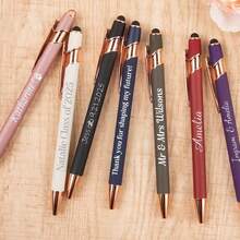 Customized Engraved Soft-Touch Black Ballpoint Pen, Personalized Gift, Customized Ballpoint Pen, Personalized Ballpoint Pen, Engraved Touch Ballpoint Pen, Customized Text And Logo Office Supplies Pen, Personalized Company Promotional Pen, Gift For Colleagues - Ballpoint Pen - View 4