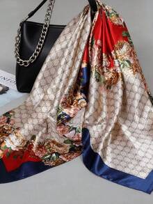 1 件女士时尚波西米亚风格女式头巾，90 年代印花百搭围巾/头带，可用作头巾、披肩、腰带、连衣裙配饰 - 水鴨藍 - 查看 10