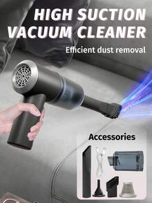 High-Power Cordless Vacuum Cleaner With Dual Suction & Blowing Function - Includes Battery, Floor Nozzle For Efficient Cleaning Of Floors, Cars And Computers - Upgraded 1800mA - View 4