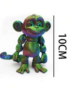 3D Printed Monkey Figurine, 3D Printed Long-Tailed Monkey Figurine, Creative Animal Model, Office And Home Decor, Mixed Color Plastic - Monkey - View 11