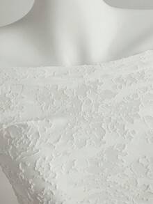 New Spring/Summer Off-Shoulder Fitted Women T-Shirt, Long Sleeve Women Tops, Summer Women Clothing - White - View 3