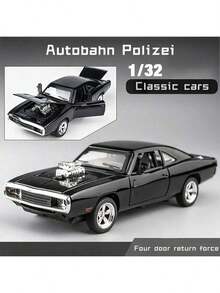 1个道奇汽车模型摆件，合金模型车，多功能，车门可活动开启，生日礼物，圣诞礼物，万圣节礼物，完美礼物，文具，减压球 - 黑色 - 查看 11