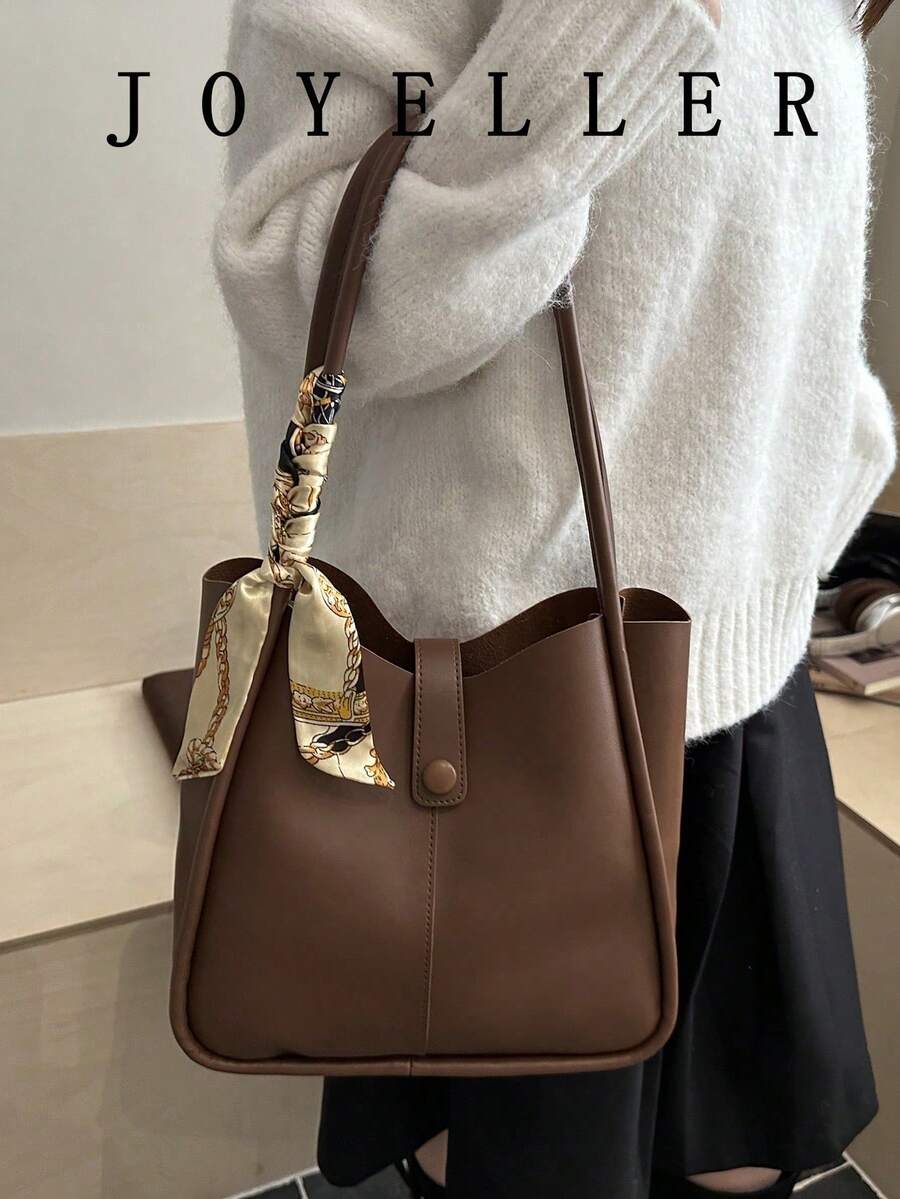 New Luxury Solid Color Versatile Women Shoulder Handbag