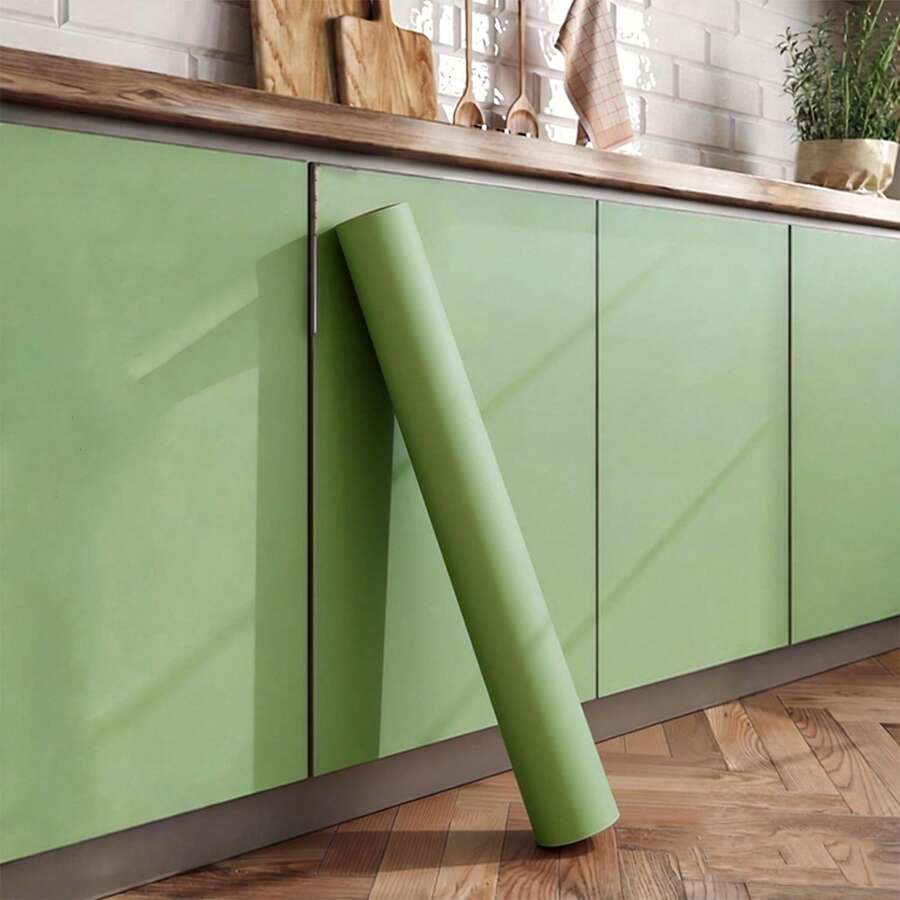Self-Adhesive Film Green Matt Thickened Sticker Furniture Kitchen For Cupboards Tables Wall DIY Renovation Wallpaper