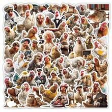 50张可爱生肖鸡系列涂鸦贴纸 | 适用于行李箱、手机壳、笔记本电脑、头盔、滑板 | 创意家居装饰贴纸，纸质材质 - 彩色 - 查看 2