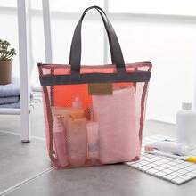 A Travel Beach Bag, Storage Bag, Portable Outdoor Toiletry Bag, Swimming Bag, And Mesh Storage Pouch For Travel - màu đen - Xem 4