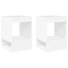 vidaXL 2 Stück Beistelltisch 40 X 40 X 56 Cm Holzwerkstoff Weiß - White - View 2