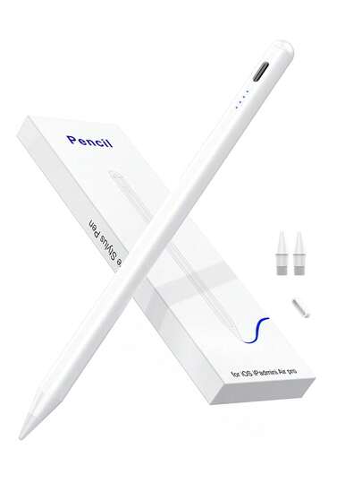 Bolígrafo táctil con capacidad de 90mAh, con características anti-contacto accidental y detección de inclinación, compatible con iPad 10 (10.9 pulgadas, 2022), iPad Air 4/5/6/M4, iPad A16 (11 pulgadas, 2025), iPad Air 11/13 pulgadas (M3/M2), iPad Pro 11/12.9 pulgadas - Blanco