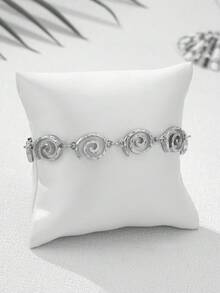 1pc Fashion Symbol Minimalist Versatile Elegant Niche High-End Bracelet For Women, Daily Commute Wear - Bright White - View 3